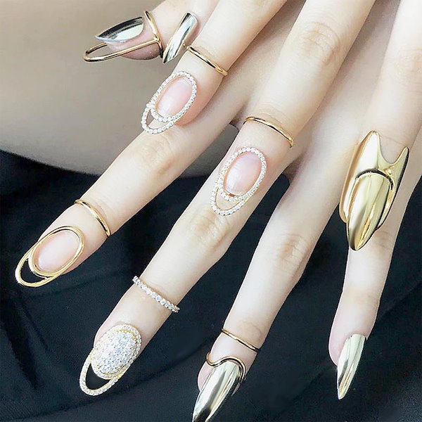 Qoo10] クリスタルビッグジュエル ネイルリング