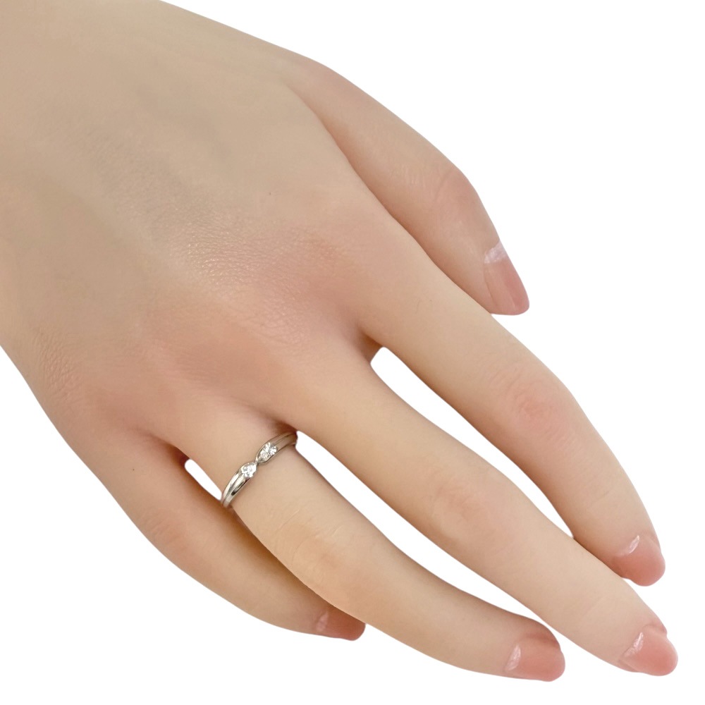 タサキ リング 指輪 8.5号 Pt900プラチナ ダイヤモンド TASAKI 中古 美品