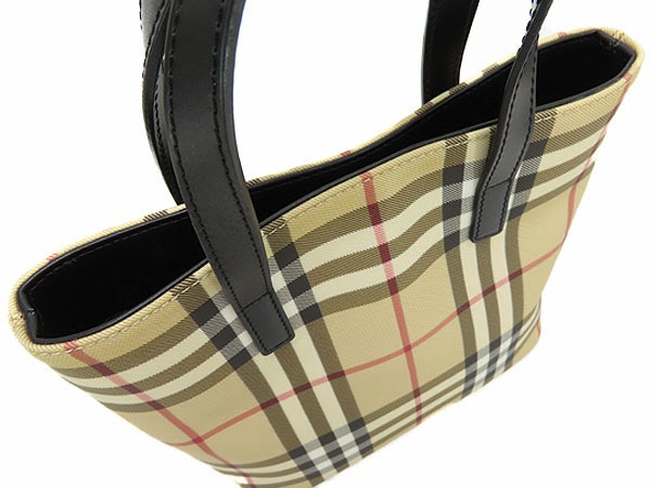 外超美品バーバリーロンドンヴィンテージヘイマーケットチェックミニトートバッグハンドバッグベージュブラック 外超美品バーバリーロンドンヴィンテージヘイマーケットチェックミニトートバッグハンドバッグベージュブラック
