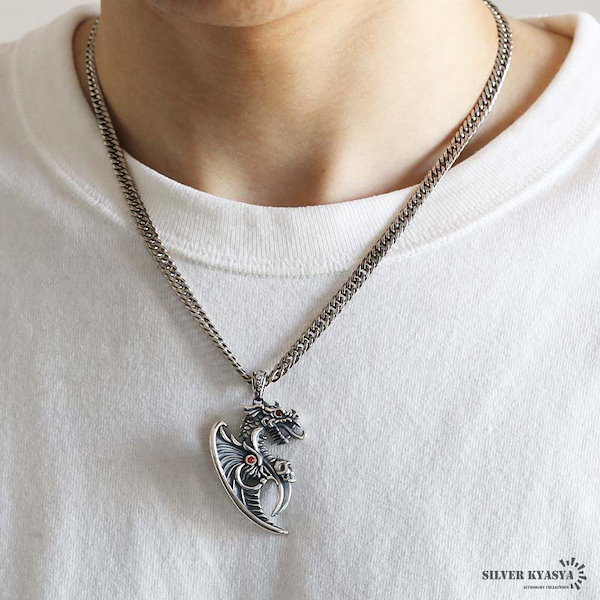 Qoo10] silver KYASYA シルバー925 ドラゴンネックレス [n