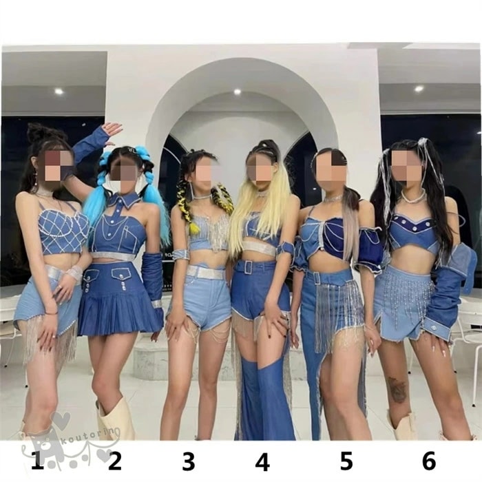 kpop衣装 レディース スパンコール キラキラ 韓国 アイドル衣装 大人 ダンス衣装 KPOP ダンス衣装 へそ出し トップス セットアップ ヒップポップ ジャズ ダンス衣装 デニム へそ出し スカ