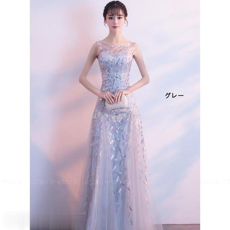 ロングドレス お呼ばれ ドレス パーティードレス 成人式 演奏会 卒業式 20代 30代 着痩せ