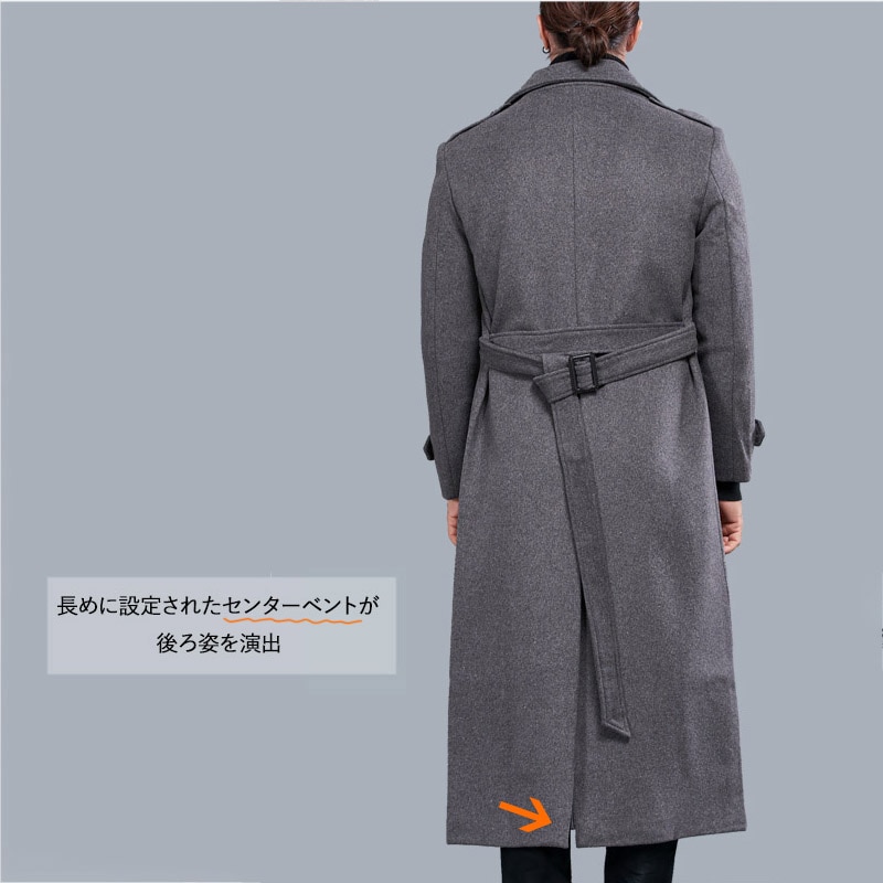 メンズ コート 超ロング チェスターコート 混ウールコート 大きいサイズ ビジネス フォーマル カジュアル 暖かい ロングコート アウター ウール50%/ポリエステル50% メンズファッション 春 秋