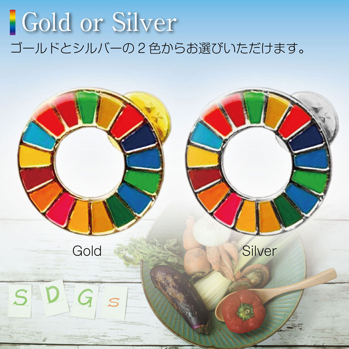 【10個セット】SDGs バッジ 簡単 取り付け きれい 持続可能な開発目標 Sustainable Development Goals 地域環境の保護 金属製 高級感