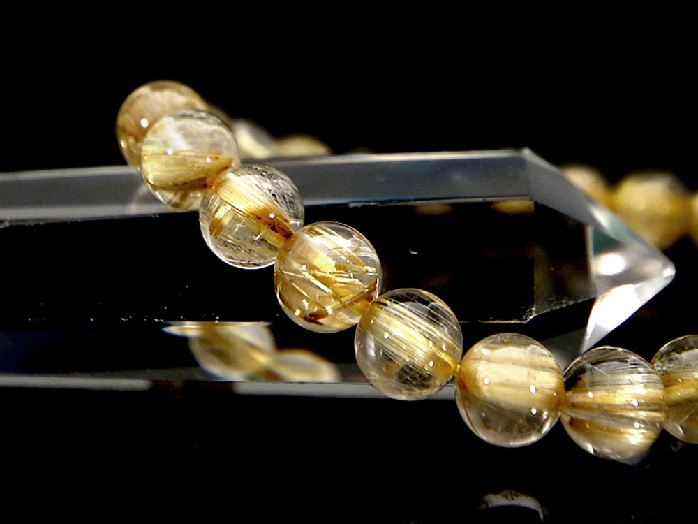 「1点もの 現品」 ラビットヘアー ゴールドルチルクォーツ ルチルクォーツ ブレスレット 7.9mm パワーストーン ブレスレット メンズ レディース 天然石 数珠 アクセサリー メンズブレスレット