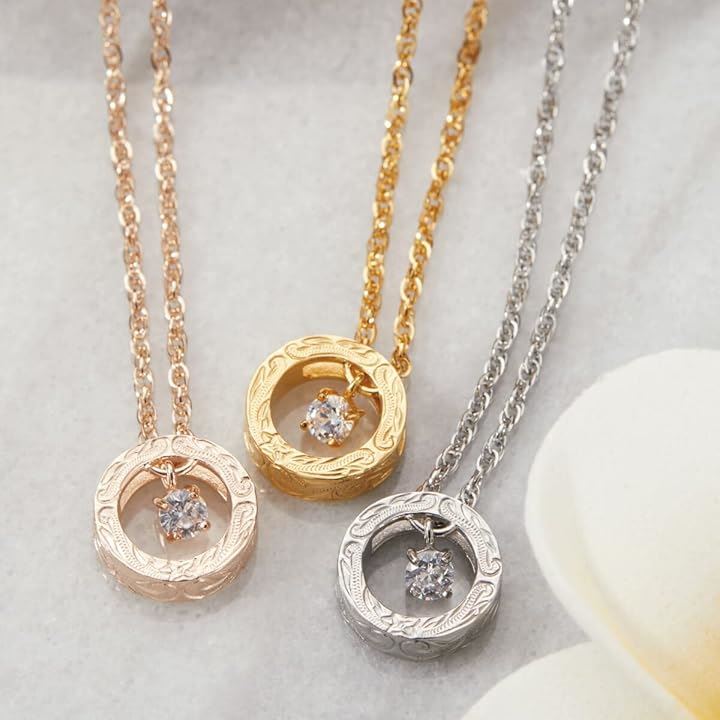 Piena ピエナサージカルステンレス316L ハワイアンジュエリー リング ラウンド サークル プルメリア スクロール ネックレス レディース シルバー 45cm(シルバー 45cm) Piena ピエナサージカルステンレス316L ハワイアンジュエリー リング ラウンド サークル プルメリア スクロール ネックレス レディース シルバー 45cm(シルバー 45cm)