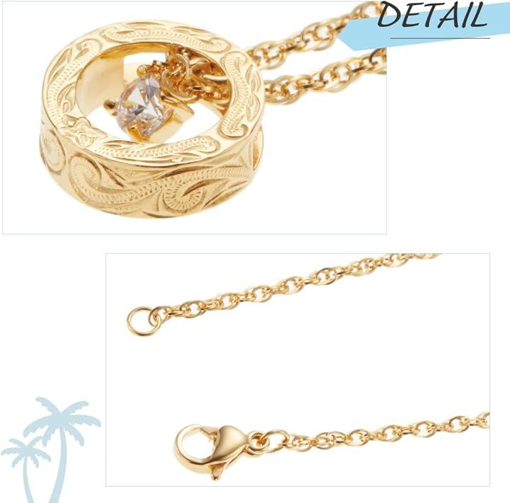 Piena ピエナサージカルステンレス316L ハワイアンジュエリー リング ラウンド サークル プルメリア スクロール ネックレス レディース シルバー 45cm(シルバー 45cm) Piena ピエナサージカルステンレス316L ハワイアンジュエリー リング ラウンド サークル プルメリア スクロール ネックレス レディース シルバー 45cm(シルバー 45cm)