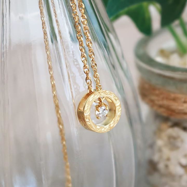 Piena ピエナサージカルステンレス316L ハワイアンジュエリー リング ラウンド サークル プルメリア スクロール ネックレス レディース シルバー 45cm(シルバー 45cm) Piena ピエナサージカルステンレス316L ハワイアンジュエリー リング ラウンド サークル プルメリア スクロール ネックレス レディース シルバー 45cm(シルバー 45cm)