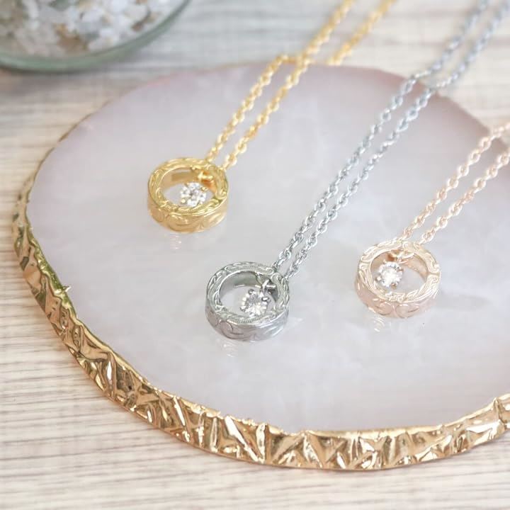 Piena ピエナサージカルステンレス316L ハワイアンジュエリー リング ラウンド サークル プルメリア スクロール ネックレス レディース シルバー 45cm(シルバー 45cm) Piena ピエナサージカルステンレス316L ハワイアンジュエリー リング ラウンド サークル プルメリア スクロール ネックレス レディース シルバー 45cm(シルバー 45cm)