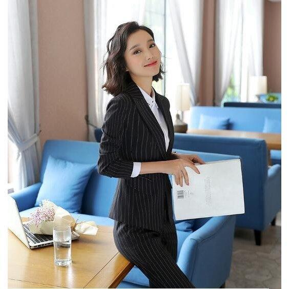 レディースファッション スーツセット パンツセット スカートセットストライプ 事務服 フォーマル 細身シルエット 制服OL 面接 ビジネス 入学式 卒業式 通勤