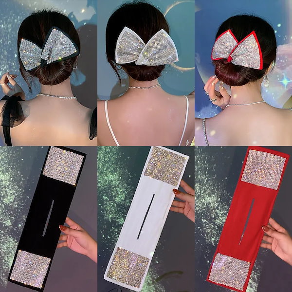 再再販リボン　ヘアゴム ヘアアクセサリー 大人可愛いカメリア フォーマル104. Qoo10] 【SNS大人気髪飾り】デフトバン カメリ