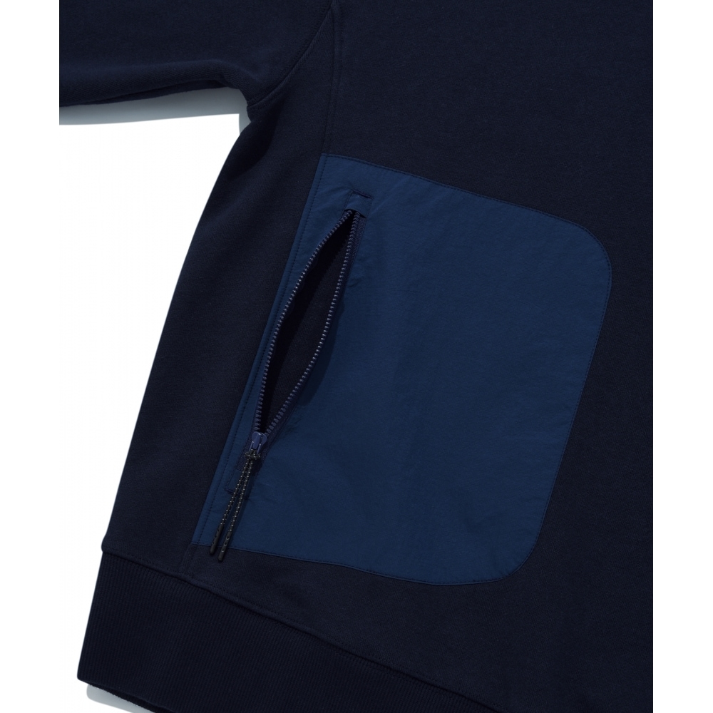 エール【ONEMILE WEAR】ファブリックミックススポーティーパーカー ネイビー エール【ONEMILE WEAR】ファブリックミックススポーティーパーカー ネイビー