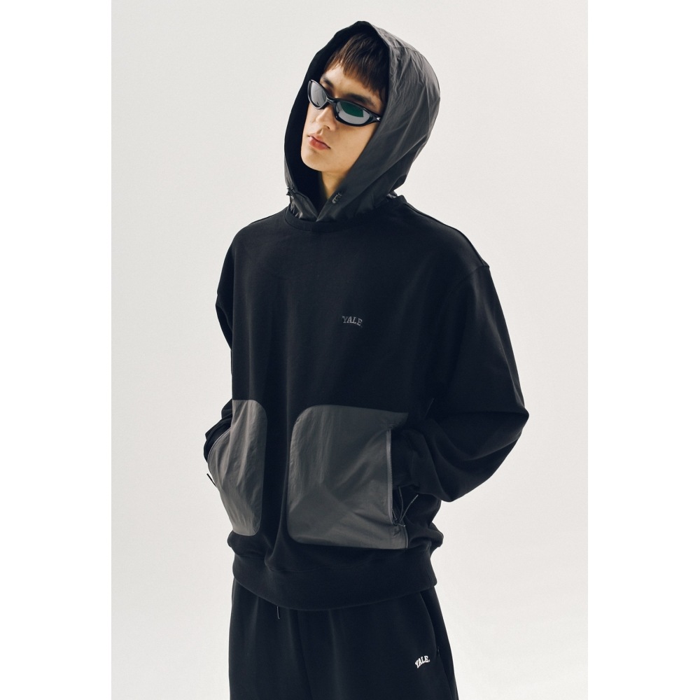 エール【ONEMILE WEAR】ファブリックミックススポーティーパーカー ネイビー エール【ONEMILE WEAR】ファブリックミックススポーティーパーカー ネイビー