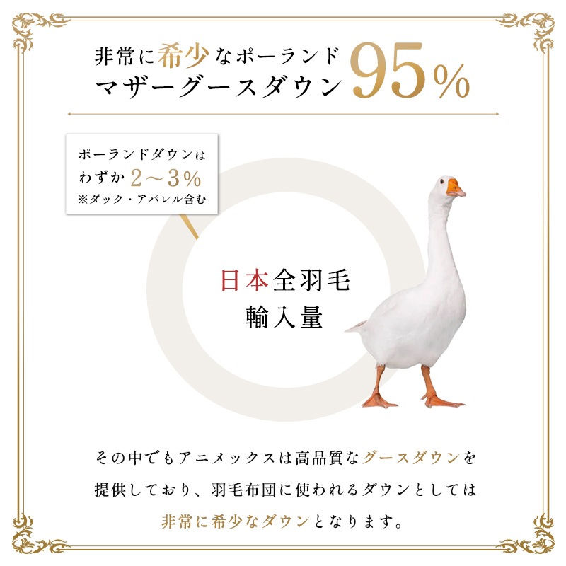 2枚合わせ 羽毛布団 クイーン 210210cm 3520ポーランド産 ホワイトグースダウン95% 440dp以上 プレミアムゴールドラベル付き 日本製 3QA-35207WH 2枚合わせ 羽毛布団 クイーン 210210cm 3520ポーランド産 ホワイトグースダウン95% 440dp以上 プレミアムゴールドラベル付き 日本製 3QA-35207WH