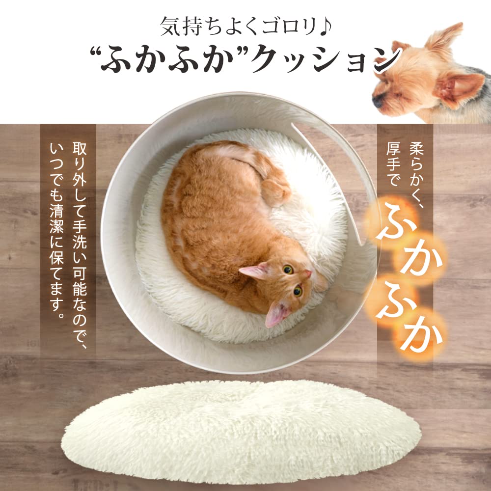 アイリスオーヤマ 犬 猫 ハウス 室内用 プラスチック クッション付 丸洗い可 小型犬・猫用 ライトナチュラル