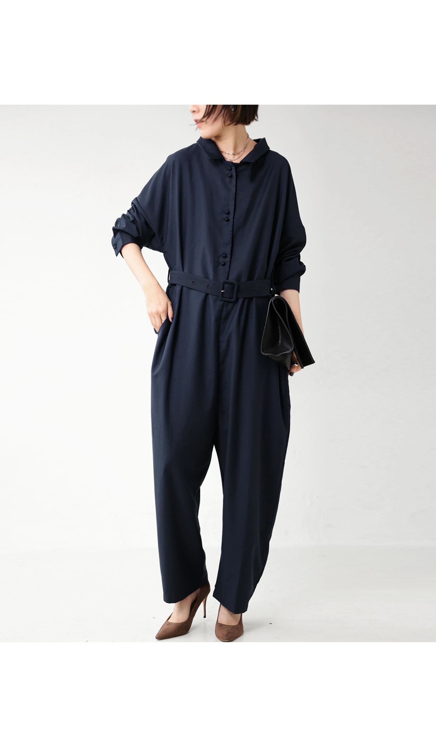 オールインワン サロペット レディース 長袖 上品 送料無料・再販メール便不可