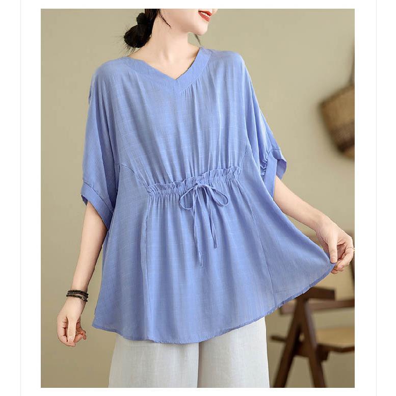 シャツ ブラウス レディース 春秋 長袖 綿 麻 ボリューム袖 Vネック ギャザー シャツ リネン 大きいサイズ 春 夏 秋 オシャレ シンプル カジ
