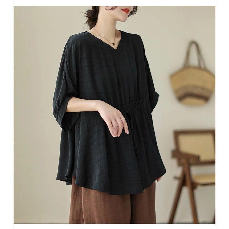 シャツ ブラウス レディース 春秋 長袖 綿 麻 ボリューム袖 Vネック ギャザー シャツ リネン 大きいサイズ 春 夏 秋 オシャレ シンプル カジ