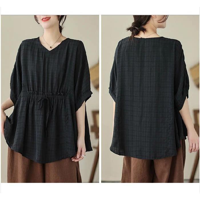 シャツ ブラウス レディース 春秋 長袖 綿 麻 ボリューム袖 Vネック ギャザー シャツ リネン 大きいサイズ 春 夏 秋 オシャレ シンプル カジ