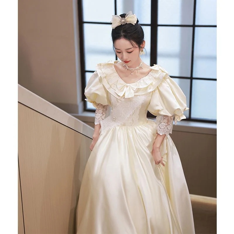 サテン 上質 ライト ウェディングドレス 成人式 バースデードレス チュチュスカート 婚約 イブニングドレス プリンセス風 スウィート 母の日 サテン 上質 ライト ウェディングドレス 成人式 バースデードレス チュチュスカート 婚約 イブニングドレス プリンセス風 スウィート 母の日