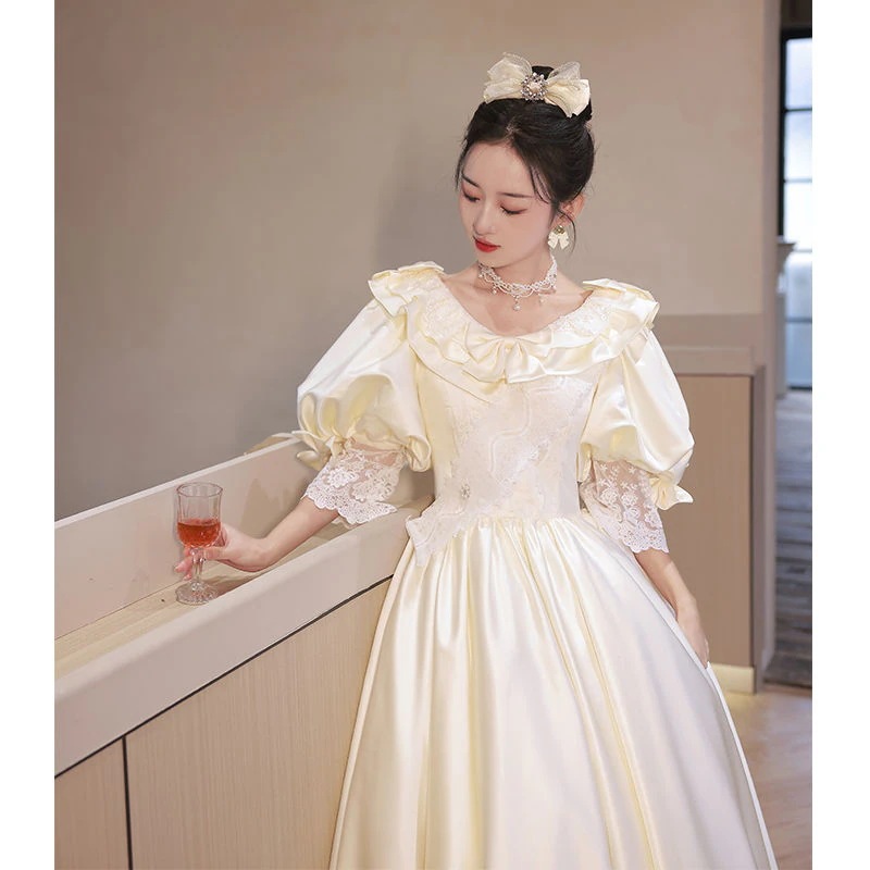 サテン 上質 ライト ウェディングドレス 成人式 バースデードレス チュチュスカート 婚約 イブニングドレス プリンセス風 スウィート 母の日 サテン 上質 ライト ウェディングドレス 成人式 バースデードレス チュチュスカート 婚約 イブニングドレス プリンセス風 スウィート 母の日