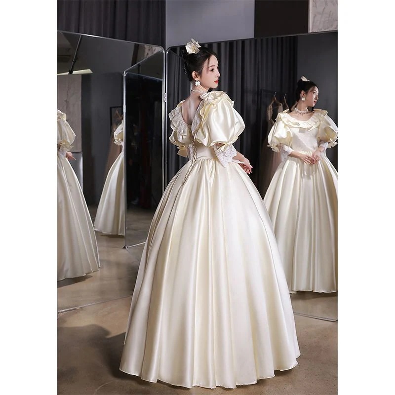 サテン 上質 ライト ウェディングドレス 成人式 バースデードレス チュチュスカート 婚約 イブニングドレス プリンセス風 スウィート 母の日 サテン 上質 ライト ウェディングドレス 成人式 バースデードレス チュチュスカート 婚約 イブニングドレス プリンセス風 スウィート 母の日