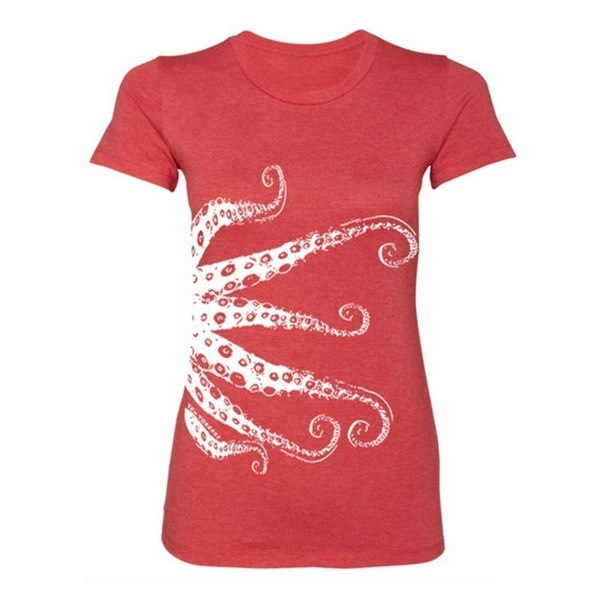 女性ラウンドネックカジュアルTシャツOctopus Printed Tops 女性ラウンドネックカジュアルTシャツOctopus Printed Tops