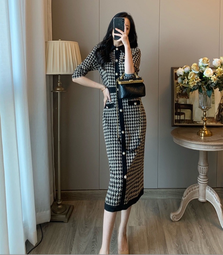 千鳥柄ワンピ 長袖ニットワンピース エレガントコーデ タイトワンピースドレス スカート ワンピース ニットソー プルオーバー オールインワン ロングスカート タイトスカート ニットスカート 膝下 千鳥柄ワンピ 長袖ニットワンピース エレガントコーデ タイトワンピースドレス スカート ワンピース ニットソー プルオーバー オールインワン ロングスカート タイトスカート ニットスカート 膝下