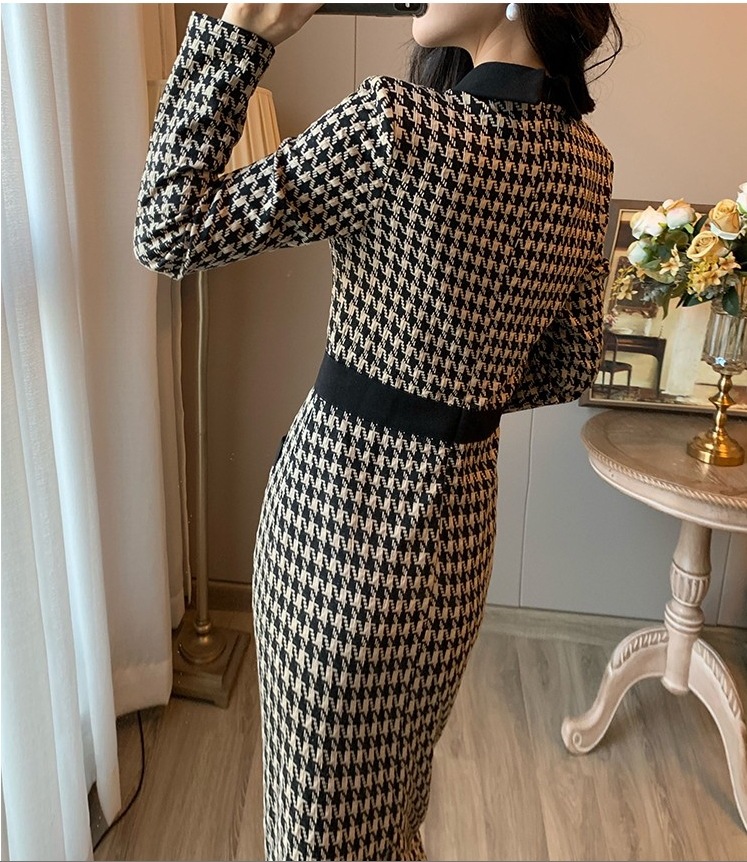 千鳥柄ワンピ 長袖ニットワンピース エレガントコーデ タイトワンピースドレス スカート ワンピース ニットソー プルオーバー オールインワン ロングスカート タイトスカート ニットスカート 膝下 千鳥柄ワンピ 長袖ニットワンピース エレガントコーデ タイトワンピースドレス スカート ワンピース ニットソー プルオーバー オールインワン ロングスカート タイトスカート ニットスカート 膝下