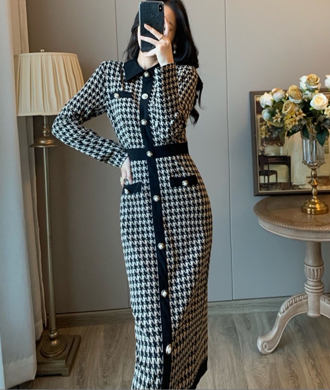 千鳥柄ワンピ 長袖ニットワンピース エレガントコーデ タイトワンピースドレス スカート ワンピース ニットソー プルオーバー オールインワン ロングスカート タイトスカート ニットスカート 膝下 千鳥柄ワンピ 長袖ニットワンピース エレガントコーデ タイトワンピースドレス スカート ワンピース ニットソー プルオーバー オールインワン ロングスカート タイトスカート ニットスカート 膝下