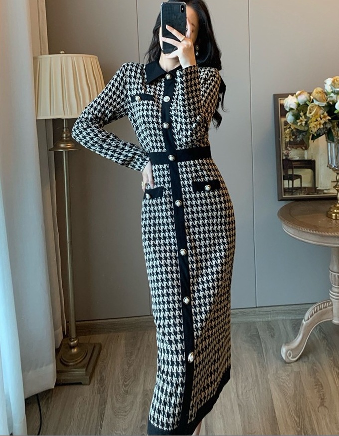 千鳥柄ワンピ 長袖ニットワンピース エレガントコーデ タイトワンピースドレス スカート ワンピース ニットソー プルオーバー オールインワン ロングスカート タイトスカート ニットスカート 膝下 千鳥柄ワンピ 長袖ニットワンピース エレガントコーデ タイトワンピースドレス スカート ワンピース ニットソー プルオーバー オールインワン ロングスカート タイトスカート ニットスカート 膝下