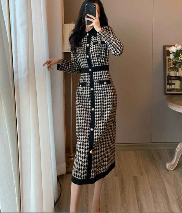 千鳥柄ワンピ 長袖ニットワンピース エレガントコーデ タイトワンピースドレス スカート ワンピース ニットソー プルオーバー オールインワン ロングスカート タイトスカート ニットスカート 膝下 千鳥柄ワンピ 長袖ニットワンピース エレガントコーデ タイトワンピースドレス スカート ワンピース ニットソー プルオーバー オールインワン ロングスカート タイトスカート ニットスカート 膝下