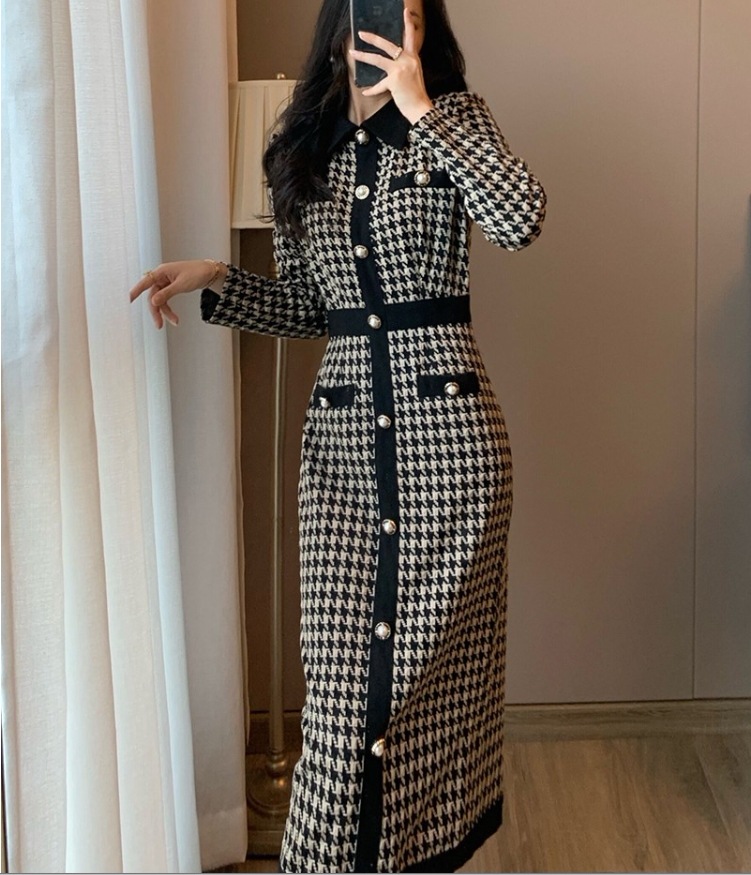 千鳥柄ワンピ 長袖ニットワンピース エレガントコーデ タイトワンピースドレス スカート ワンピース ニットソー プルオーバー オールインワン ロングスカート タイトスカート ニットスカート 膝下 千鳥柄ワンピ 長袖ニットワンピース エレガントコーデ タイトワンピースドレス スカート ワンピース ニットソー プルオーバー オールインワン ロングスカート タイトスカート ニットスカート 膝下
