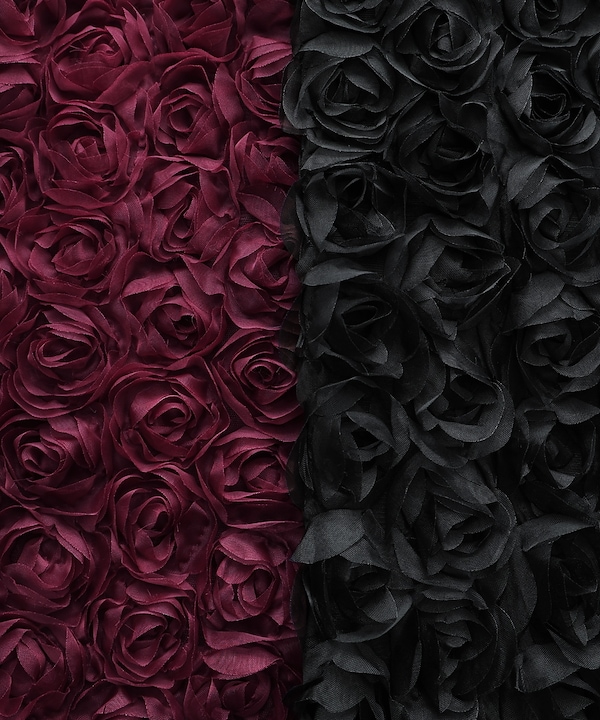 ベロアロゼットフレアドレス　etoll. バーガンディ bflat｜ベロアロゼットフレアドレス | Rakuten Fashion(楽天