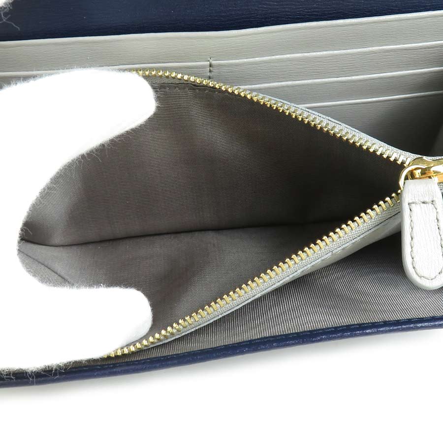 サルヴァトーレフェラガモ Salvatore Ferragamo 長財布 ガンチーニ レザー ネイビー レディース 56102a