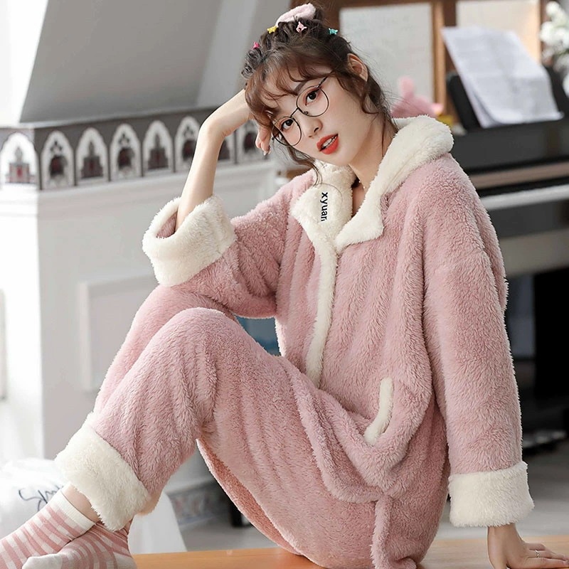 【本日限定】ルームウェア パジャマ 裏起毛 冬 モコモコ 前開き ふわふわ もこもこパジャマ 厚手 冬 部屋着 長袖 長ズボン あったか レディース 上下セット 【本日限定】ルームウェア パジャマ 裏起毛 冬 モコモコ 前開き ふわふわ もこもこパジャマ 厚手 冬 部屋着 長袖 長ズボン あったか レディース 上下セット