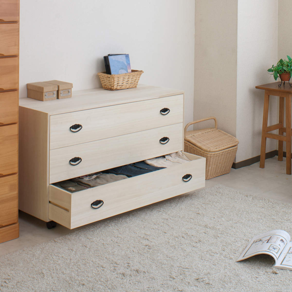 桐タンス 幅99.5cm 3段 総桐 日本製 キャスター付 桐チェスト 桐たんす タンス たんす 箪笥 桐箪笥 着物収納 完成品 和箪笥 桐 チェスト 桐衣装ケース 桐衣装箱 国産 着物