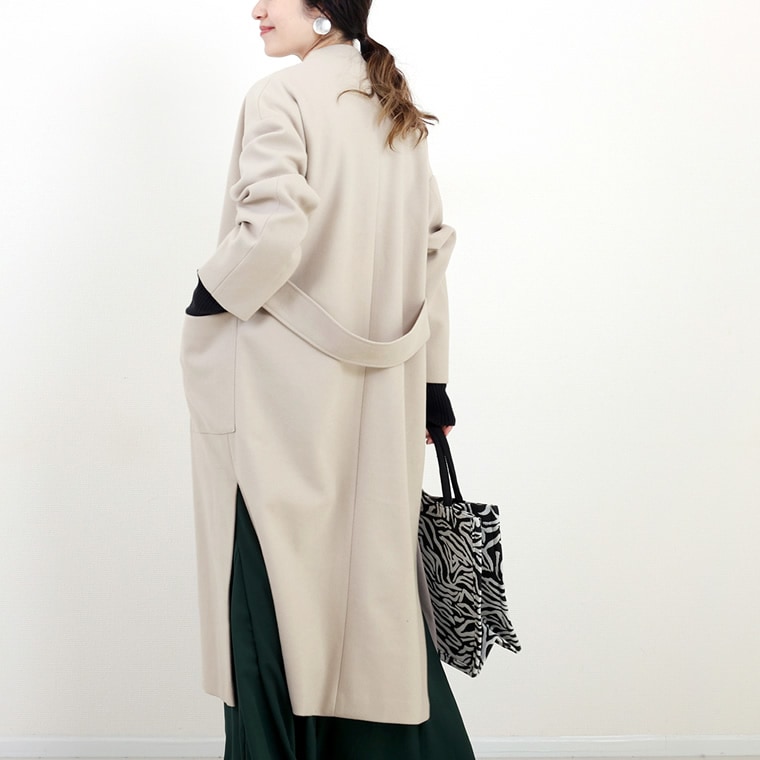 極美品✨アドーア エアメルトン ノーカラーコート36ウール ロング丈 ブラック 極美品✨アドーア エアメルトン ノーカラーコート36ウール ロング丈