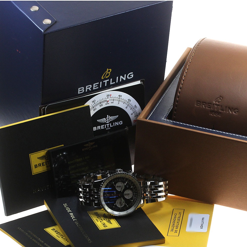 ブライトリング BREITLING AB0121 ナビタイマー 01 クロノグラフ デイト 自動巻き メンズ 箱・保証書付き_842835【中古】 ブライトリング BREITLING AB0121 ナビタイマー 01 クロノグラフ デイト 自動巻き メンズ 箱・保証書付き_842835【中古】