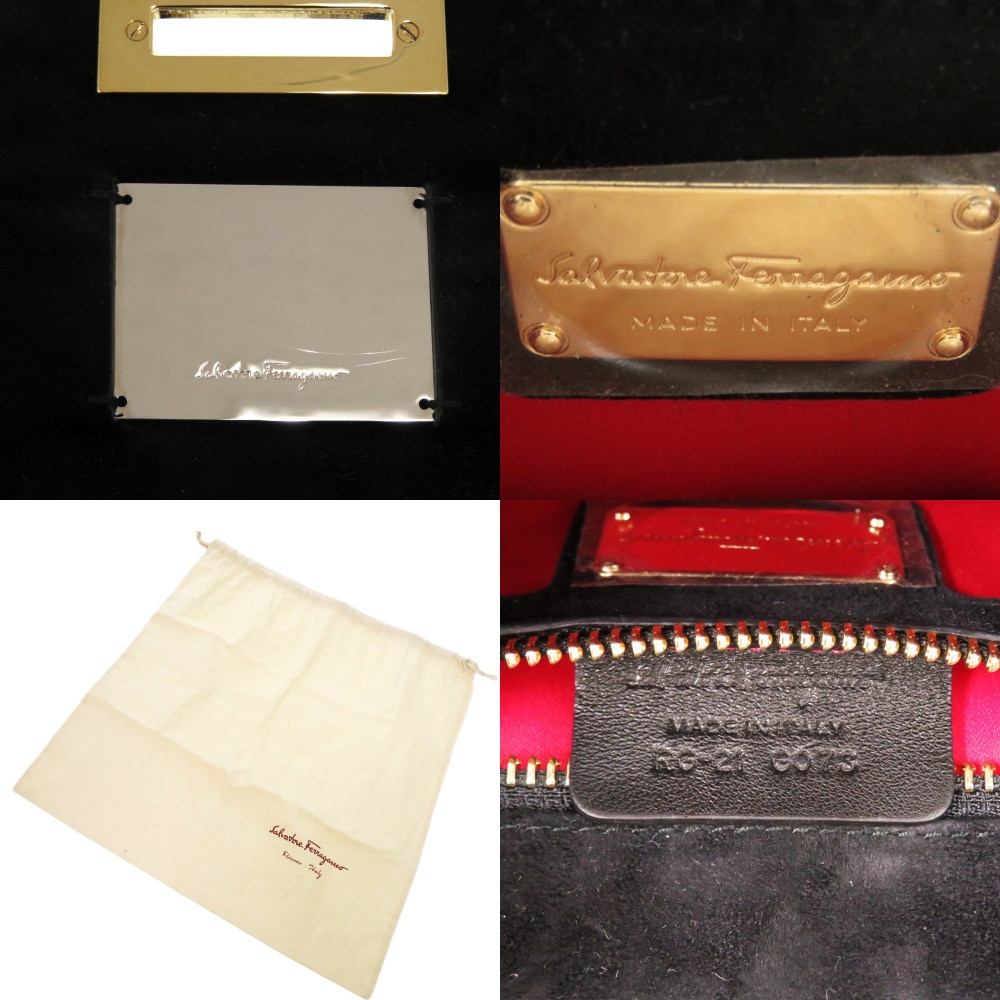 美品 サルヴァトーレフェラガモ ガンチーニ パッチワーク RG-21 G073 ショルダーバッグ レザー/クロコダイル/エキゾチックレザー ブラック 1337【中古】Salvatore Fer 美品 サルヴァトーレフェラガモ ガンチーニ パッチワーク RG-21 G073 ショルダーバッグ レザー/クロコダイル/エキゾチックレザー ブラック 1337【中古】Salvatore Fer