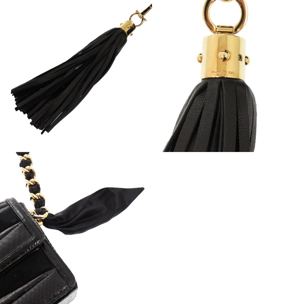 美品 サルヴァトーレフェラガモ ガンチーニ パッチワーク RG-21 G073 ショルダーバッグ レザー/クロコダイル/エキゾチックレザー ブラック 1337【中古】Salvatore Fer 美品 サルヴァトーレフェラガモ ガンチーニ パッチワーク RG-21 G073 ショルダーバッグ レザー/クロコダイル/エキゾチックレザー ブラック 1337【中古】Salvatore Fer