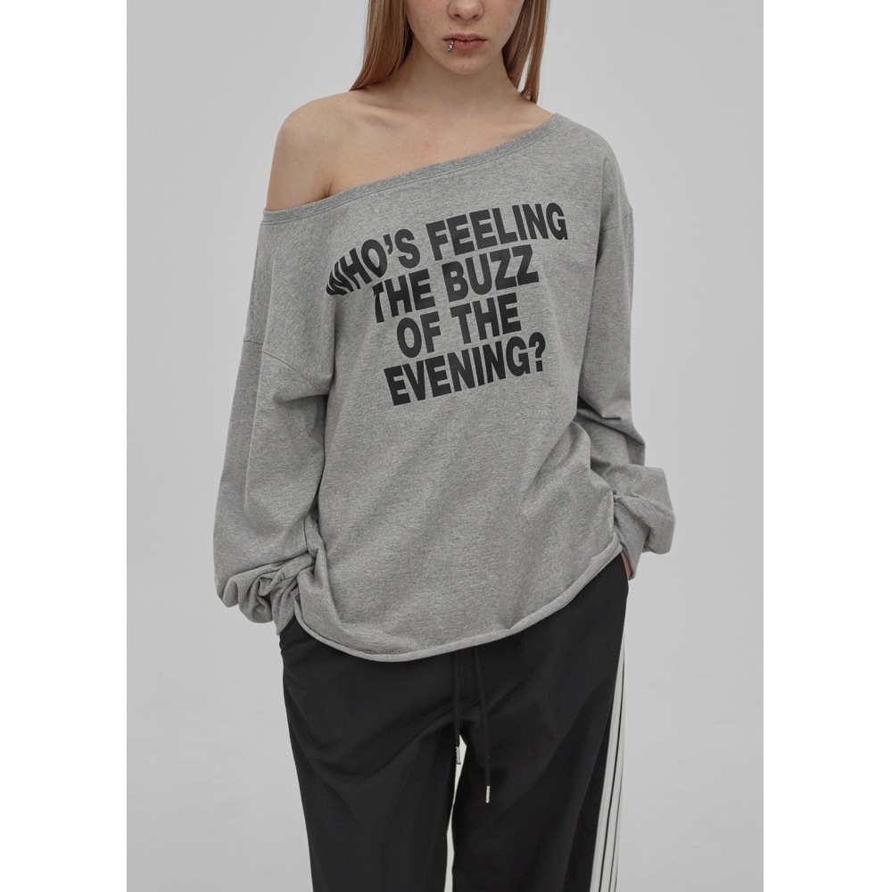 ブラックアップ [春新品] [MADE] リッツボートネックプリント長袖Tシャツ