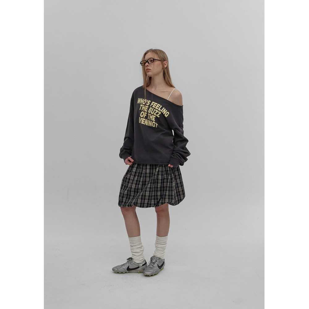 ブラックアップ [春新品] [MADE] リッツボートネックプリント長袖Tシャツ