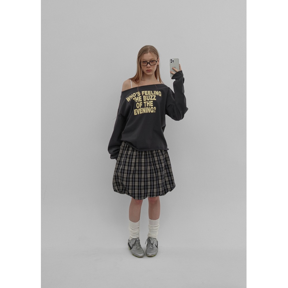 ブラックアップ [春新品] [MADE] リッツボートネックプリント長袖Tシャツ