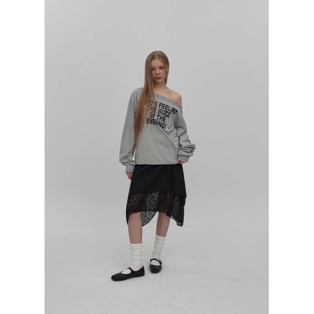 ブラックアップ [春新品] [MADE] リッツボートネックプリント長袖Tシャツ