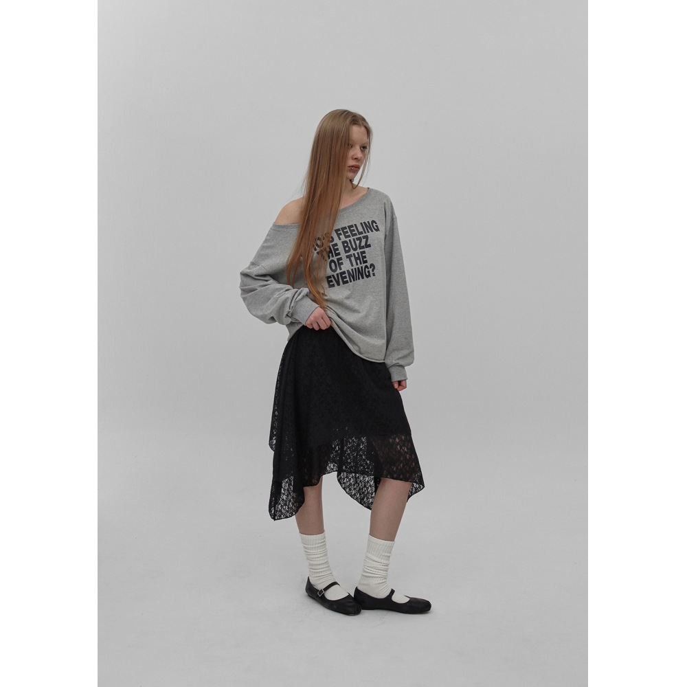 ブラックアップ [春新品] [MADE] リッツボートネックプリント長袖Tシャツ