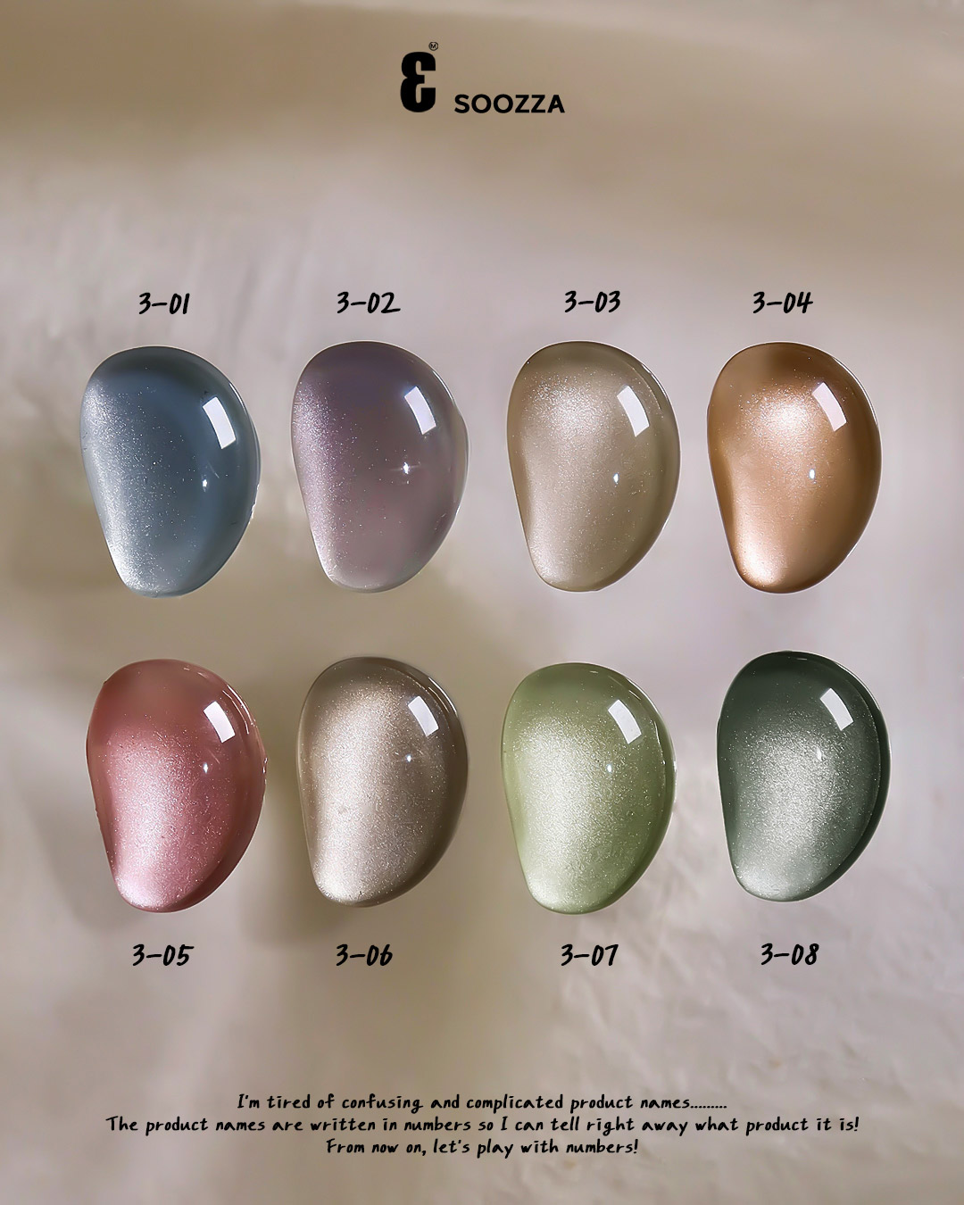 [SOOZZA] No.3 マグネットジェル [8色セット] 秋の豊かさを閉じ込めた温かみのあるカラー