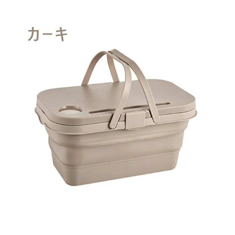 バケツ バスケット折りたたみ 蓋付き テーブル付き バケツ ピクニック アウトドア アウトドア おしゃれ おすすめ シンプル 運動会 ピクニック 北欧 ランドリーバスケット シリコン 洗