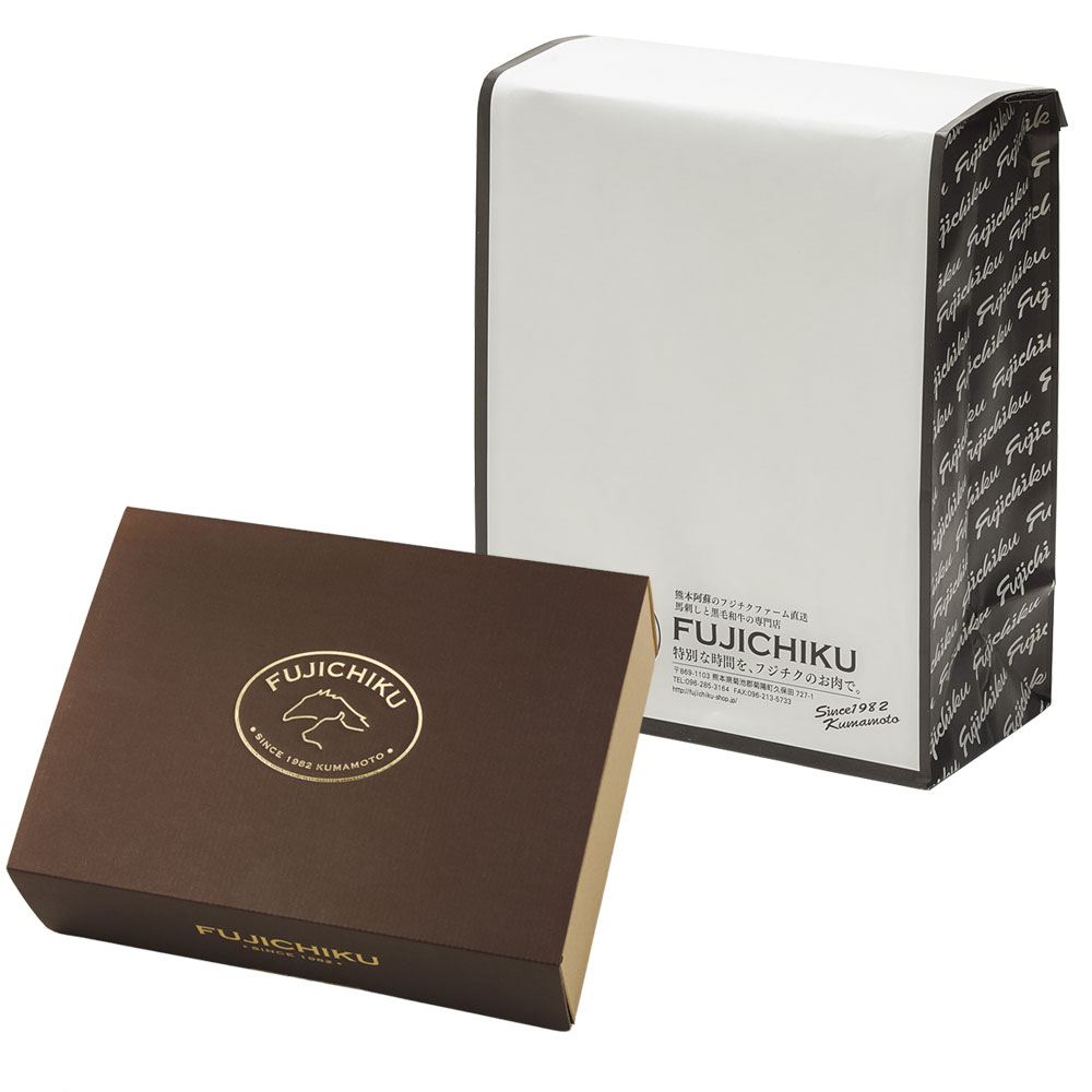 ふじ馬刺し 上赤身と中トロの詰合せ（中トロ 80g x 1, 上赤身80g x 2）　二重包装＆ギフト包装　フジチク