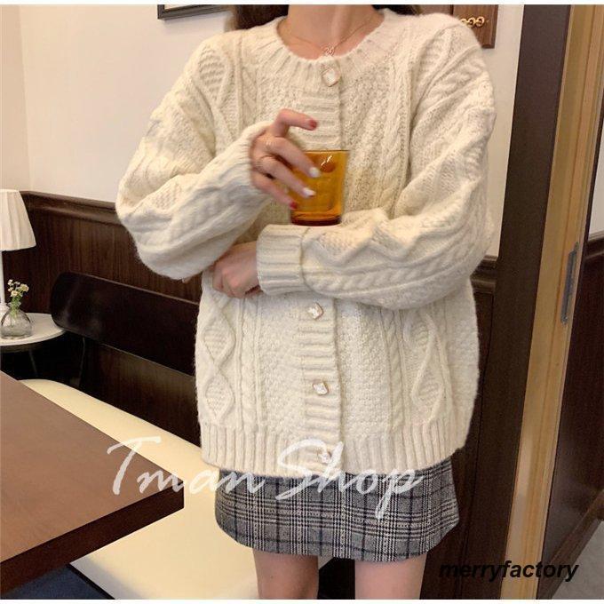 ニットカーディガン 厚手 コート アウター カーディガン レディース トップス ショート丈 長袖 ウール混 カシミアタッチ ケーブル編み ニット ゆったり